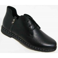 Кожаные ботинки женские весна 36-45 размеры черные 0037МД